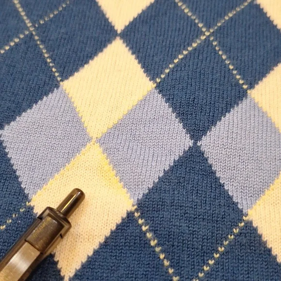 Brooks Brothers 100% Saxxon Wool Argyle Preppy Vest Golf Old Money Sz XL Blue - Picture 4 of 7